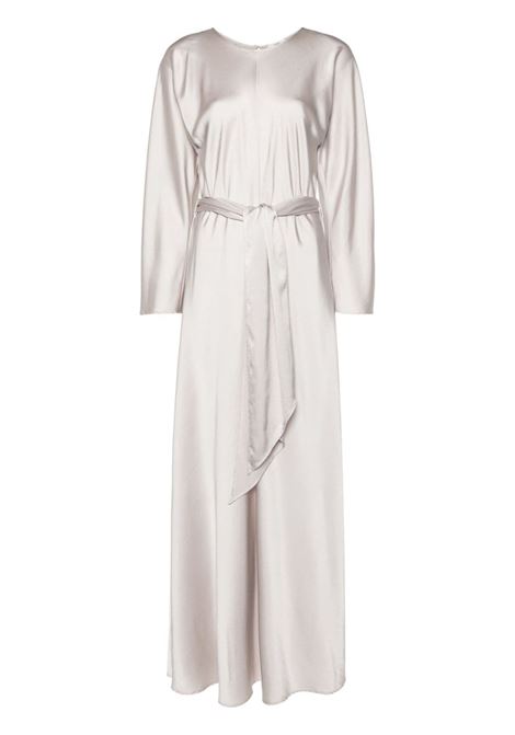 Pearl beige belted satin maxi dress Forte forte - women